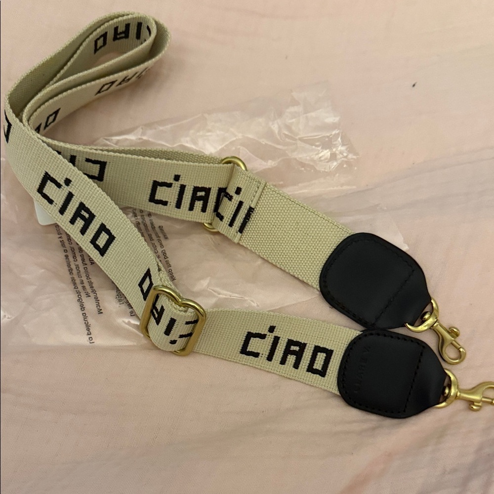 Clare V Cream and Black 'Ciao'  Adjustable Strap - New, never used